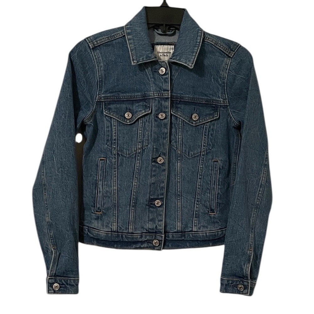 Abercrombie & Fitch Women's Blue Denim Button Double Pocket Jacket Size XS